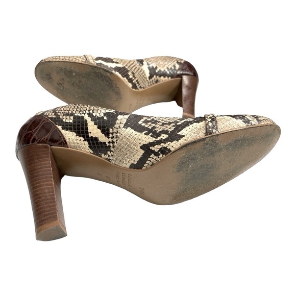 Flawless leather sole snakeskin Franco Barbieri pumps size 6.5 M - Picture 11 of 13